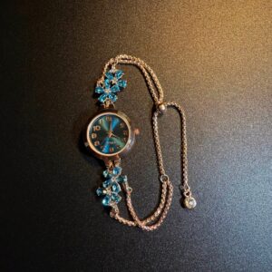 NewVintage ヴィンテージ ブルー・ブルーム・チャーム ブルーフラワー ブレスレット アクセサリー
