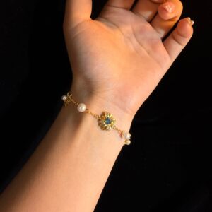 ヴィンテージ古着 Sunlit Petal 優しいデイジーのパールブレスレット ニッチなアクセサリー