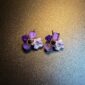 ヴィンテージ古着 シックなライラック色の花柄ピアス