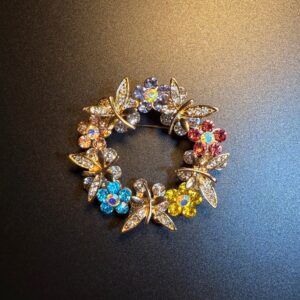 ヴィンテージ古着 Dazzle Wreath 蝶のリースブローチ