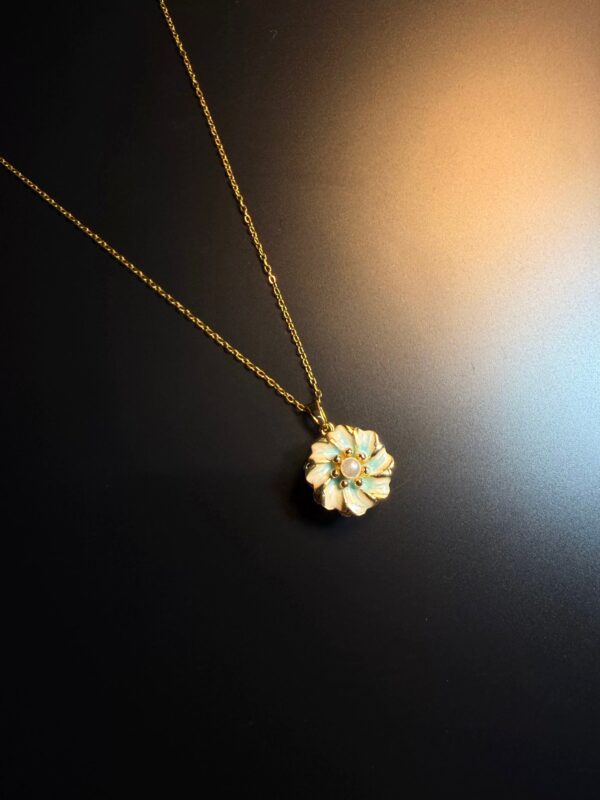 ヴィンテージ古着 Fresh Bloom グラデーションフラワー 回転式ネックレス 鎖骨チェーン